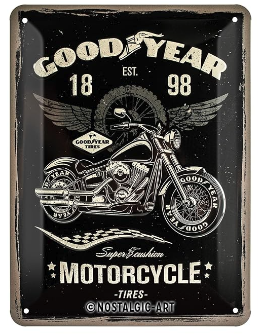 Small Goodyear Cruiser Tyres Motorcycle Sign - Fat Skeleton UK