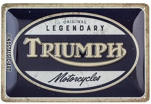 Original Legendary Triumph Motorcycles Metal Sign - Fat Skeleton UK