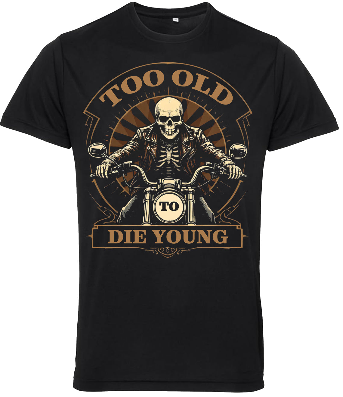 Fat Skeleton Too Old to Die Young Skeleton T Shirt - Fat Skeleton UK